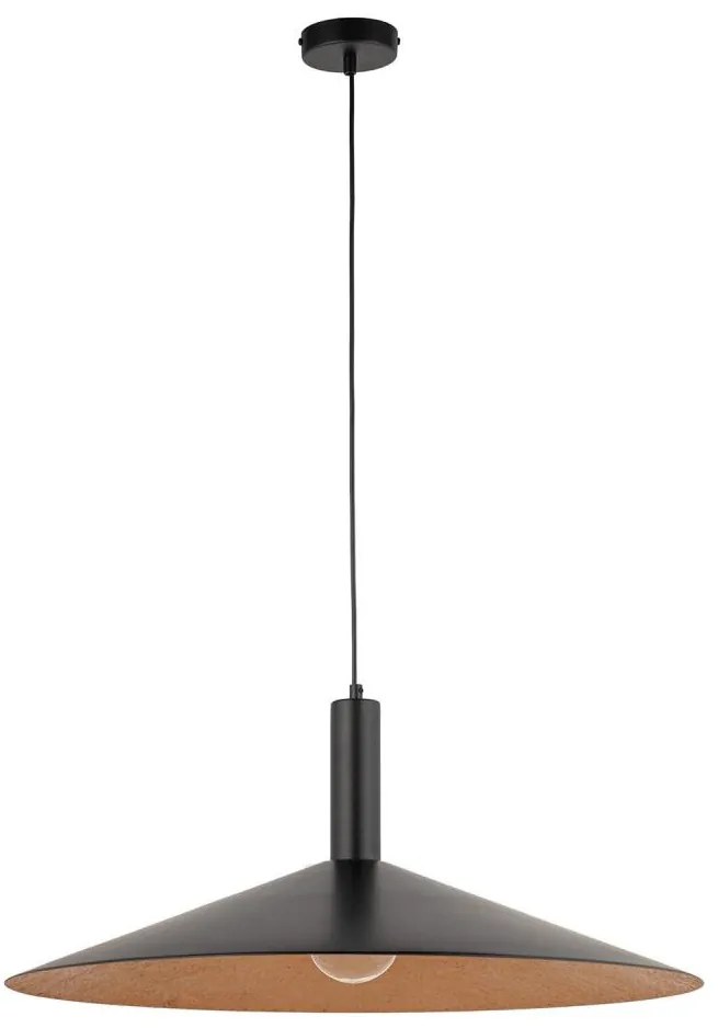 Csillár zsinóron CAPRI 1xE27/15W/230V átm. 70 cm fekete/réz