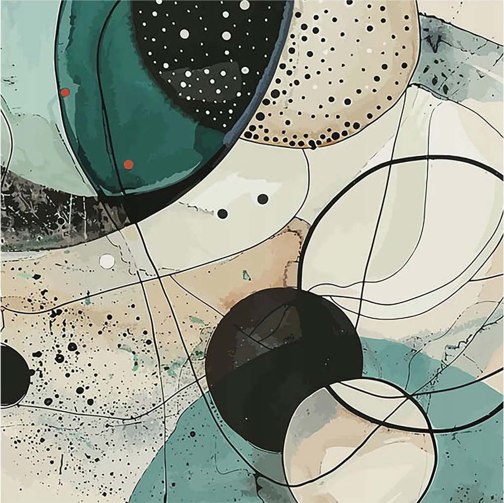 Stílusos Dekoratív Fotótapéta Flizelin Színes körök 250x250 Ragasztó