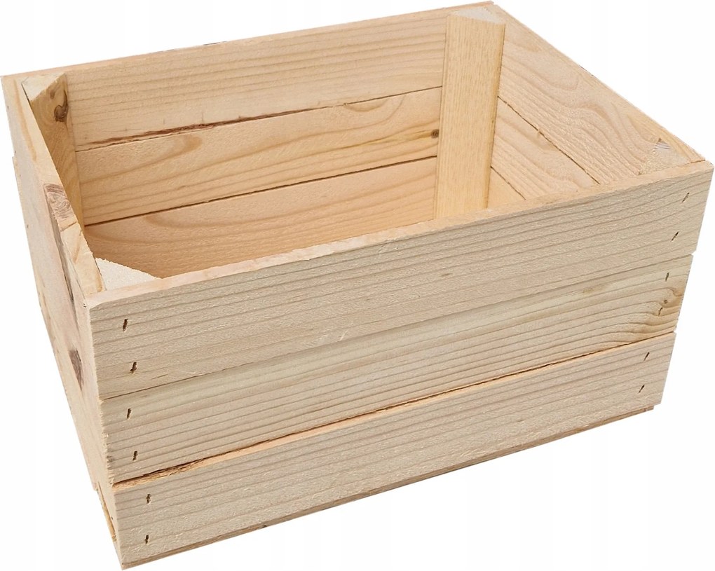 Fa Doboz, Natúr, 35x25x19 cm, Tároló Doboz