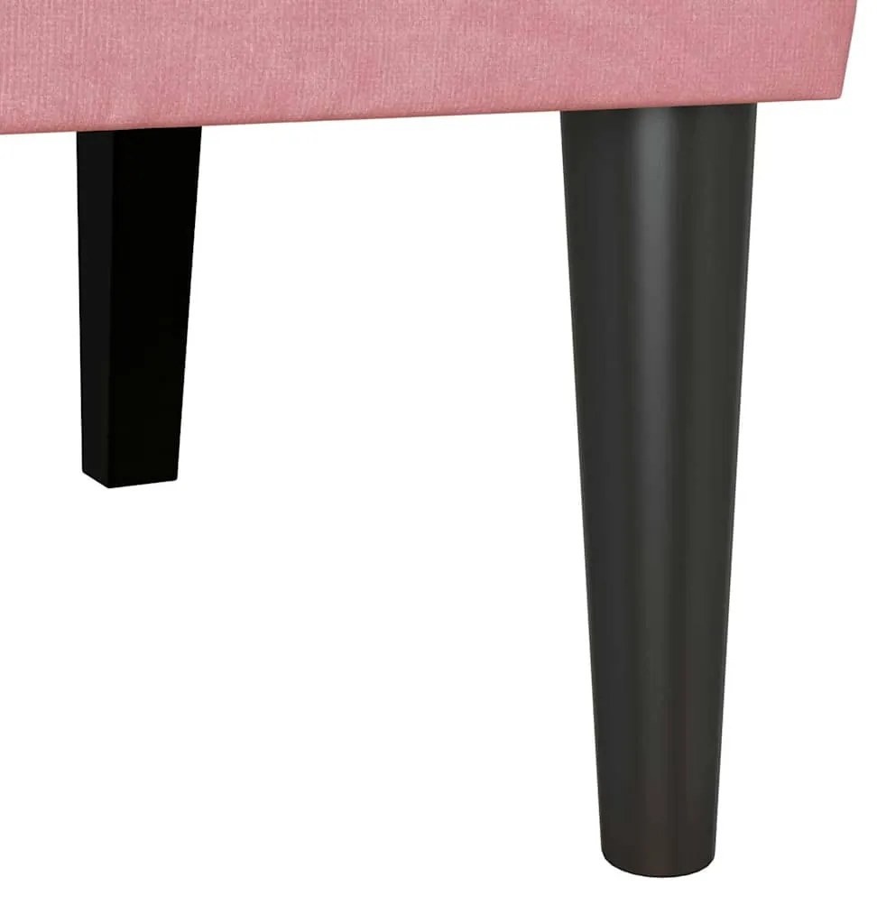vidaXL Chesterfield Pad Rózsaszín 112 x 65,5 x 75 cm Bársony