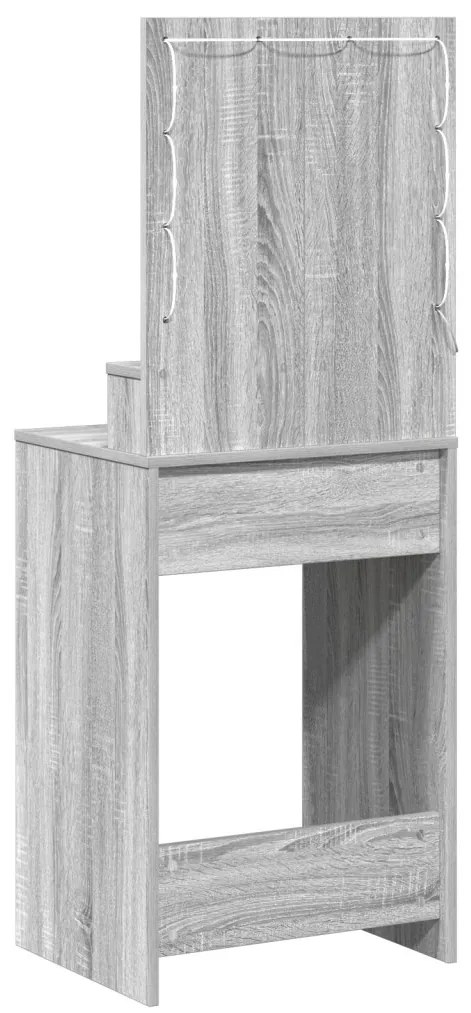 LED-es sminktükör Szürke Sonoma 50x41x135 cm