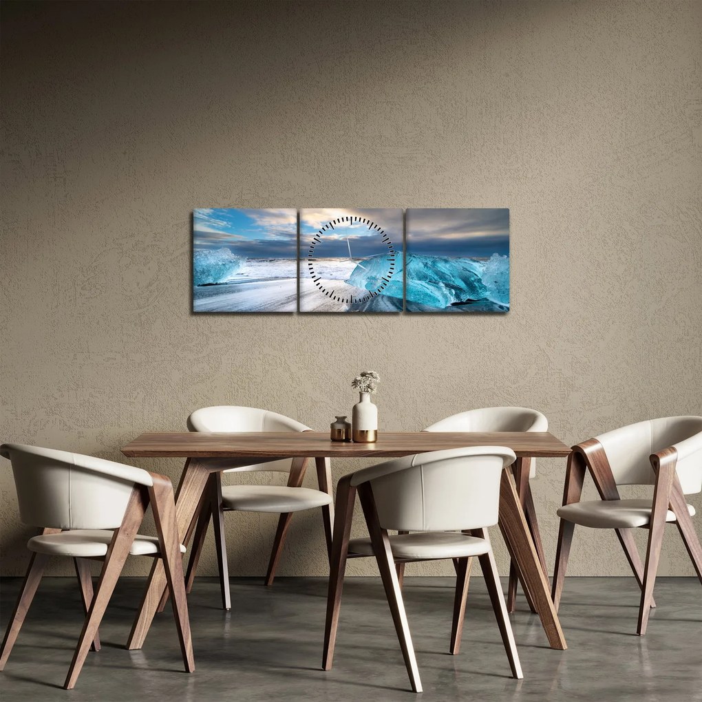 Kép - Diamond Beach (órával) (90x30 cm)
