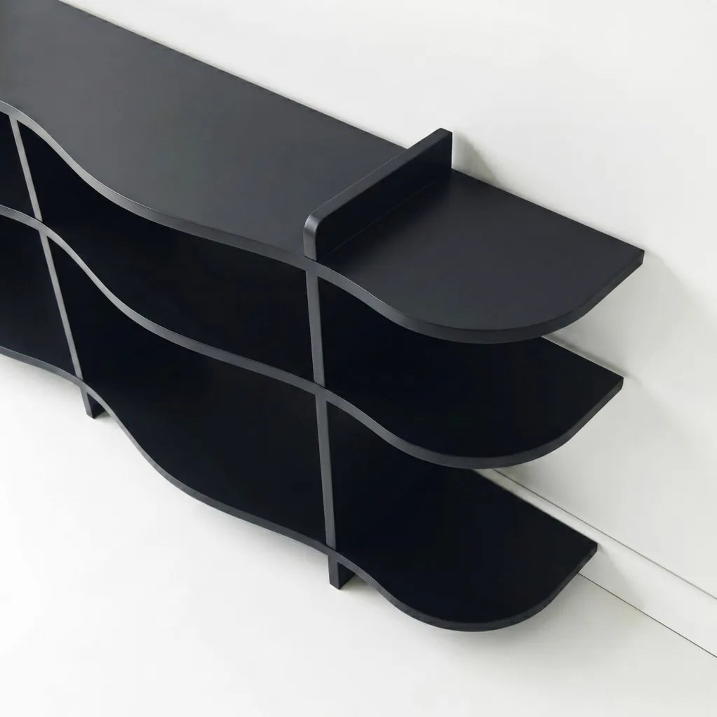 Flusso komód, fekete, 170 cm