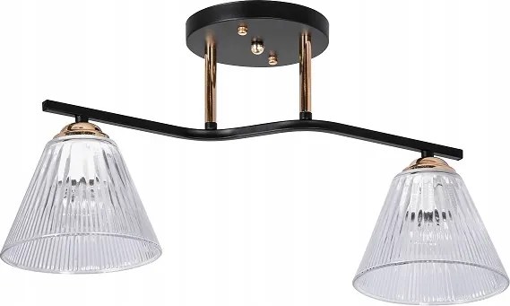 Dupla plafon fekete-arany lámpaernyőkkel a folyosóra és a lépcsőházba