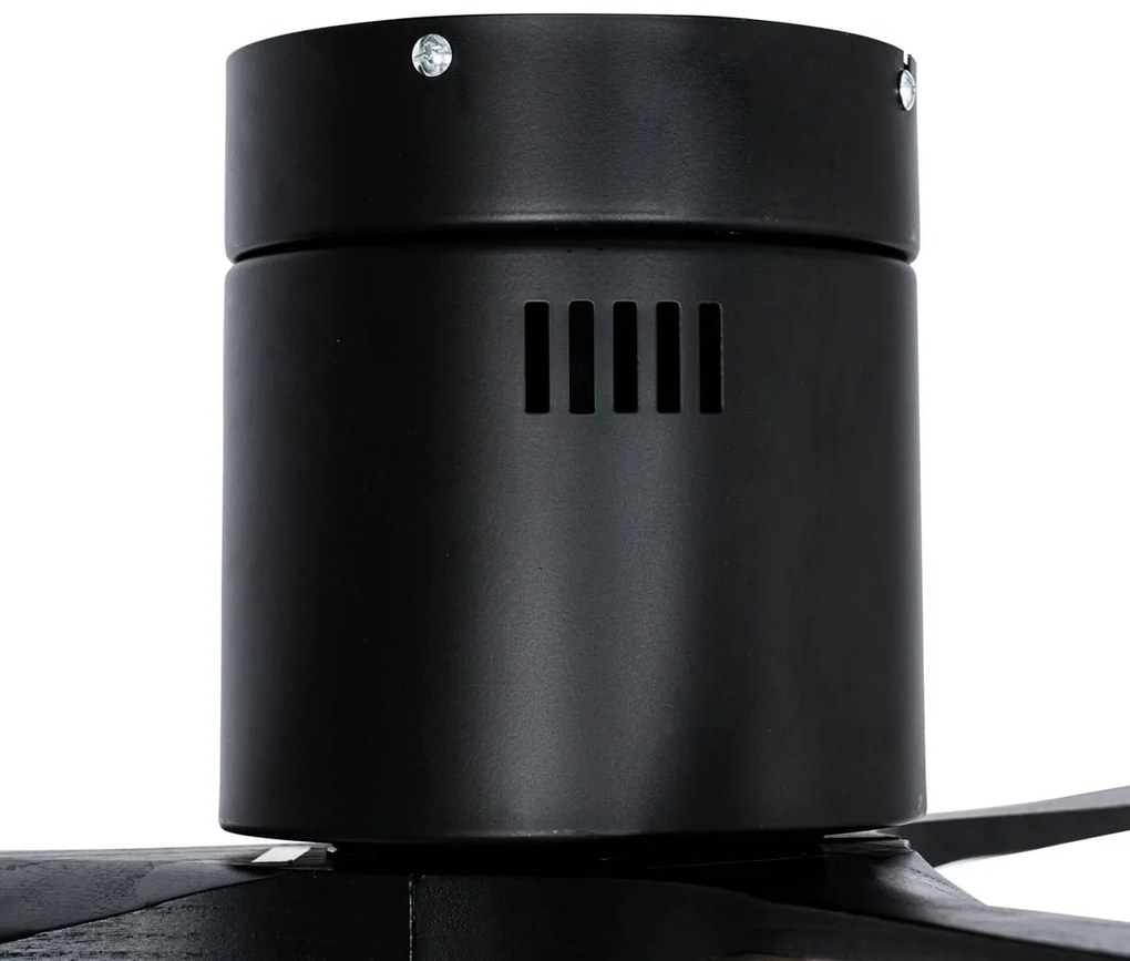 Okos mennyezeti ventilátor fekete 132 cm LED-del, fényerőszabályzóval és távirányítóval - Sofia