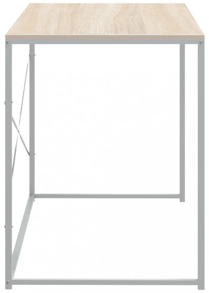fehér-tölgyszínű szerelt fa számítógépasztal 110 x 60 x 70 cm