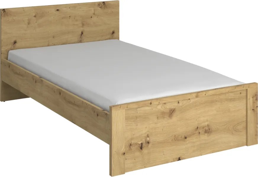 Ágy, 120x200, artisan tölgy, AIRON