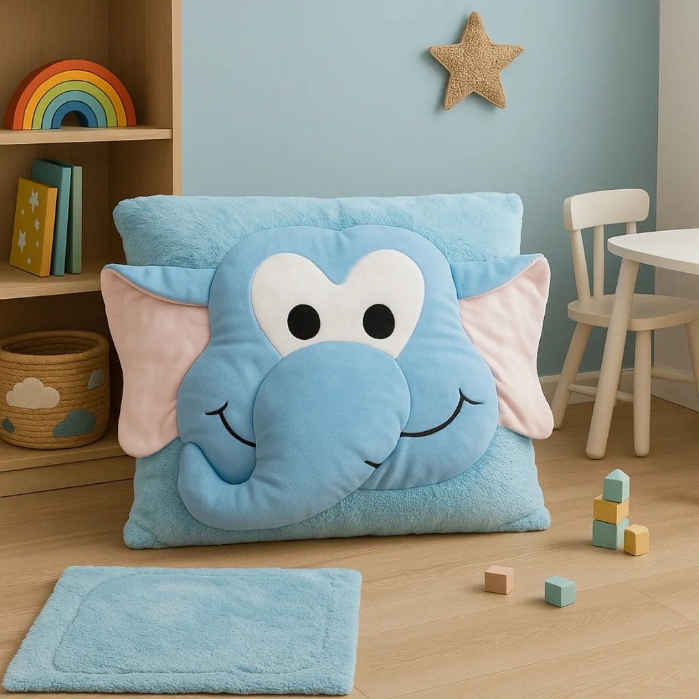 Gyerek párna CUDDLI FRIENDS 70x70 cm plüss - több színben Termék színe: Sötétkék
