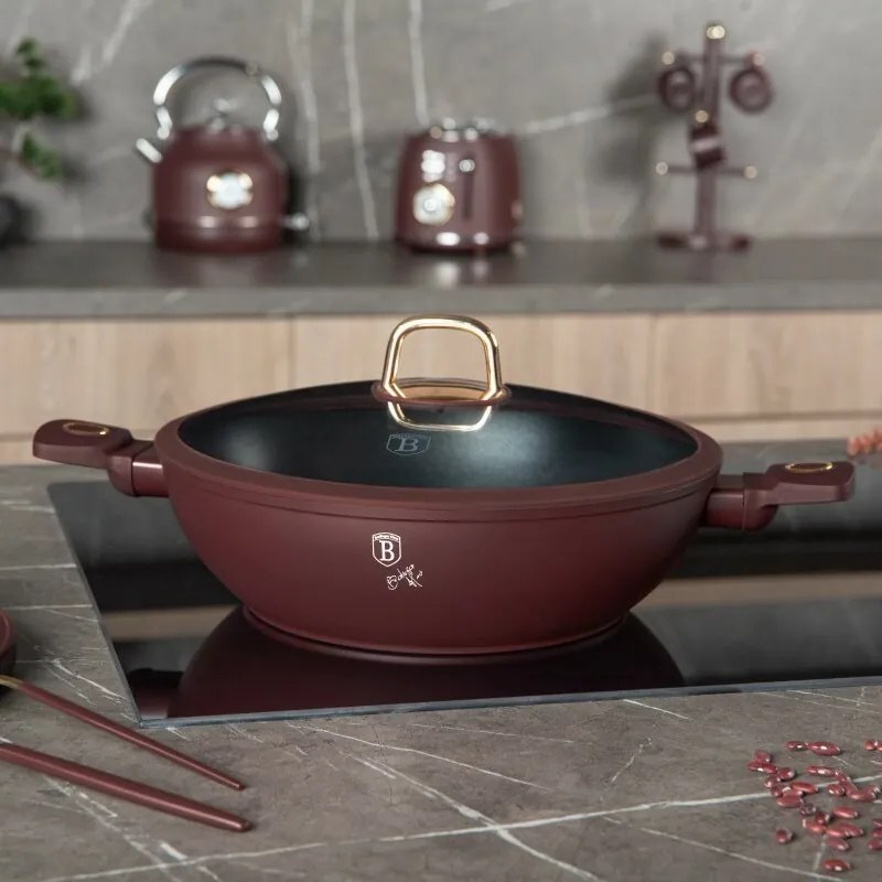 BerlingerHaus Wok fedővel Leonardo 30 cm