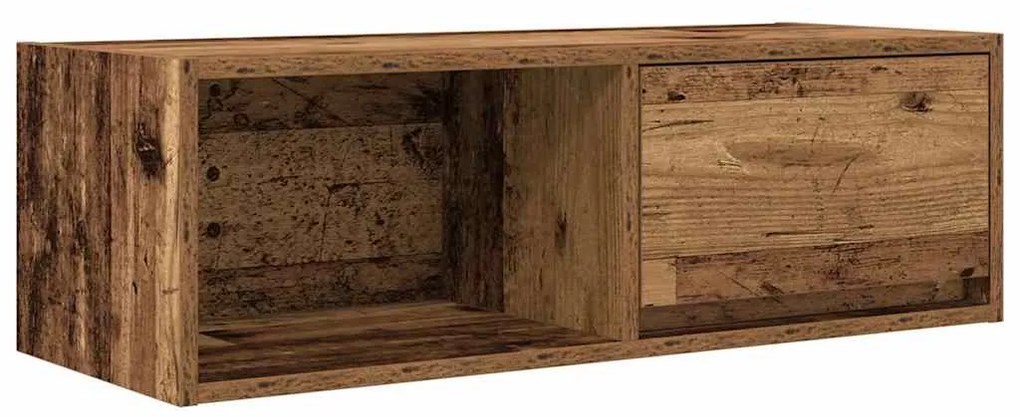 2 db antik fa szerelt fa fali TV-szekrény 80x31x25,5 cm