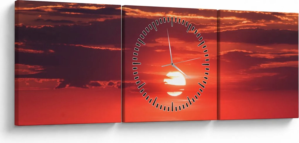 Színes nap képe (órával) (90x30 cm)