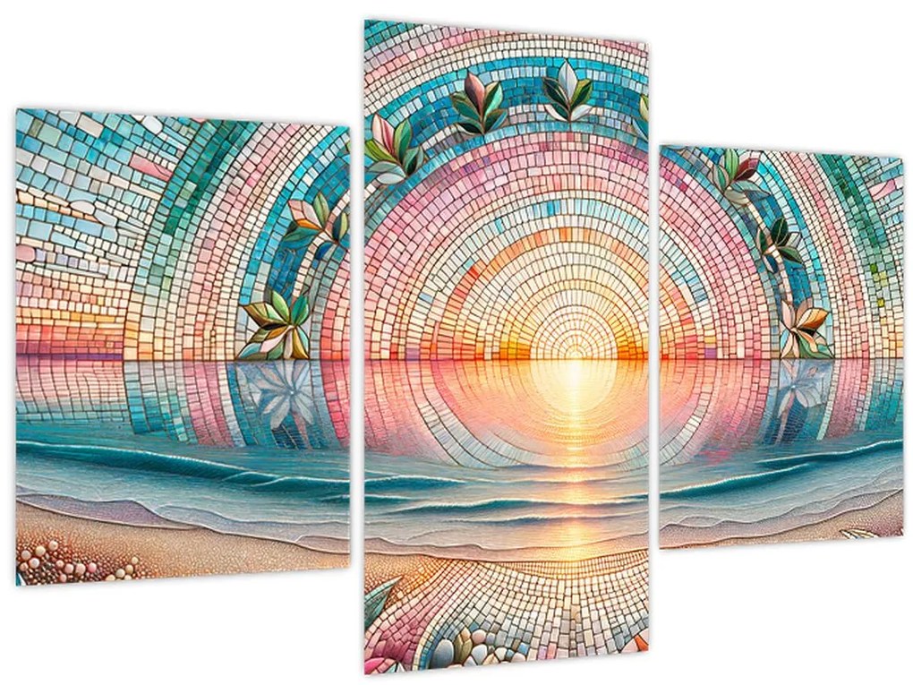 Kép – Naplemente mozaik (90x60 cm)