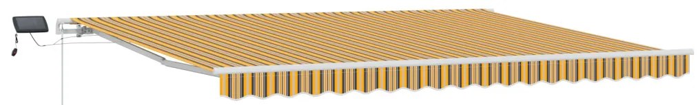 Kézi behúzható napernyő LED színes csíkokkal 450x300 cm