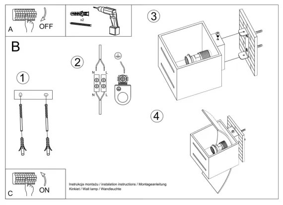 Fali lámpa LORETO 1xG9/40W/230V szürke