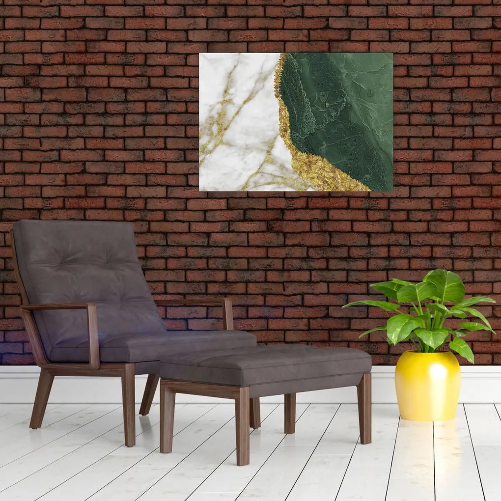 Üveg kép - Zöld márvány N⁰3 (70x50 cm)
