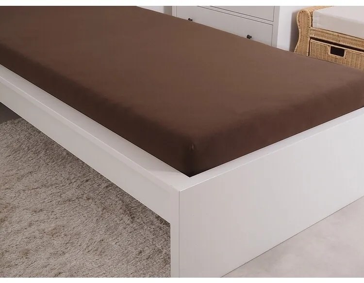 4Home Ideal jersey lepedő sötétbarna, 160 x 200 cm