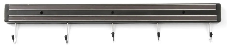 Fekete mágneses késtartó 5 kampóval, hosszúság 47cm - Hendi