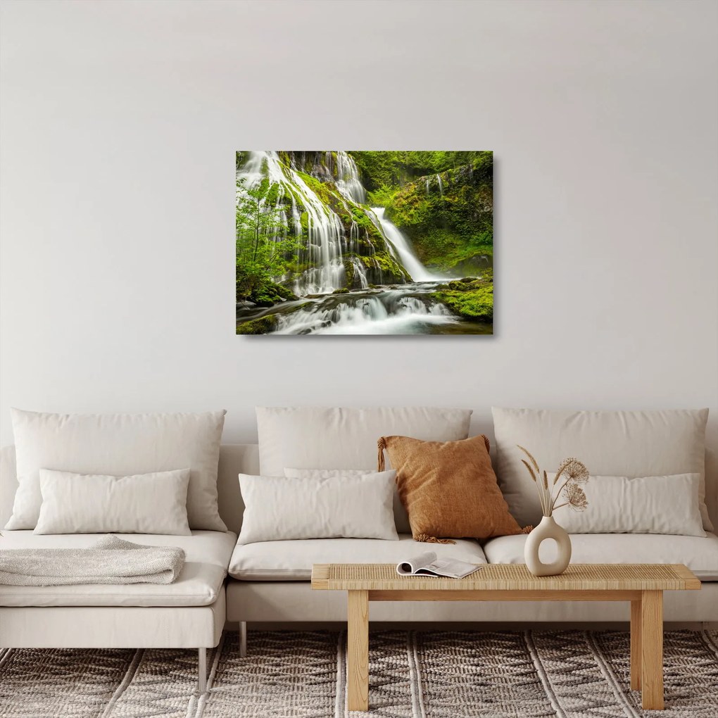 Kép - Vízesés, Wind River Valley (üvegen) (70x50 cm)
