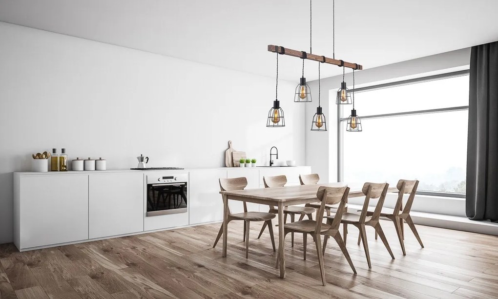 Italux loft függeszték reda matt fekete itxpnd-4793-5-l