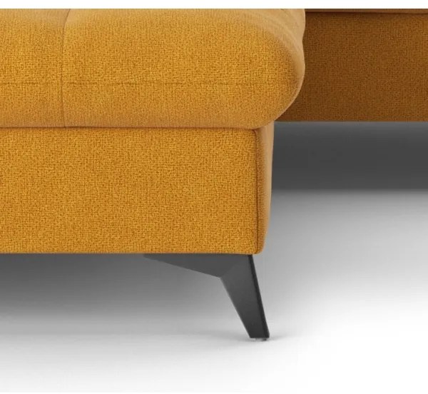 Narancssárga MARANO balos sarokkanapé ággyá nyitható, L alakú