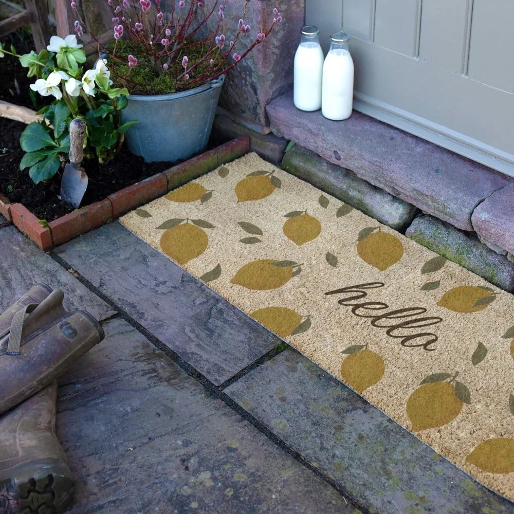 Kókuszrost lábtörlő 40x120 cm Hello Lemons – Artsy Doormats