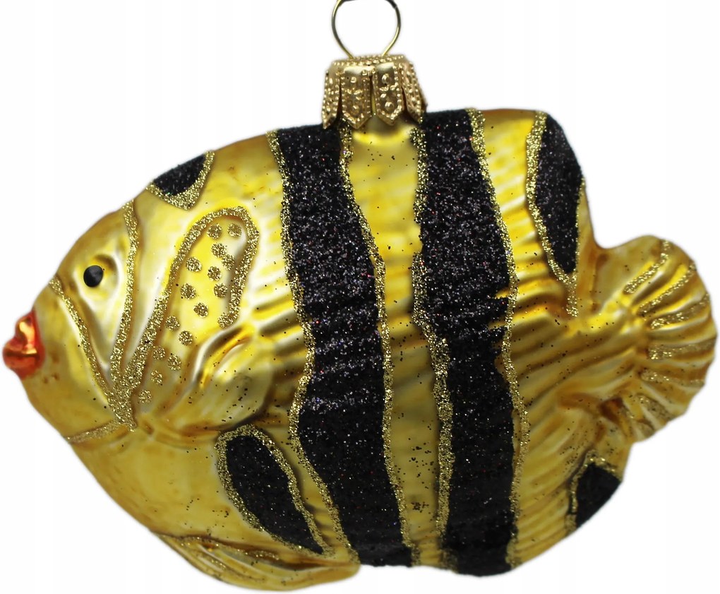 Kézzel díszített üveggömb Halak