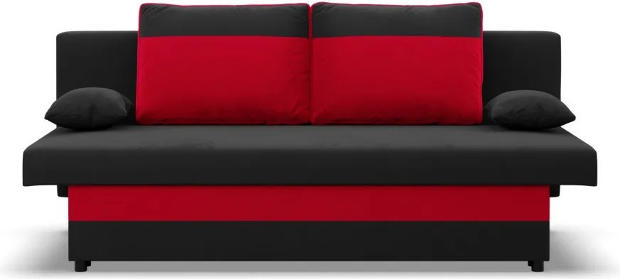 Sony kanapé, szövet anyag, bonell töltet, fekete - piros