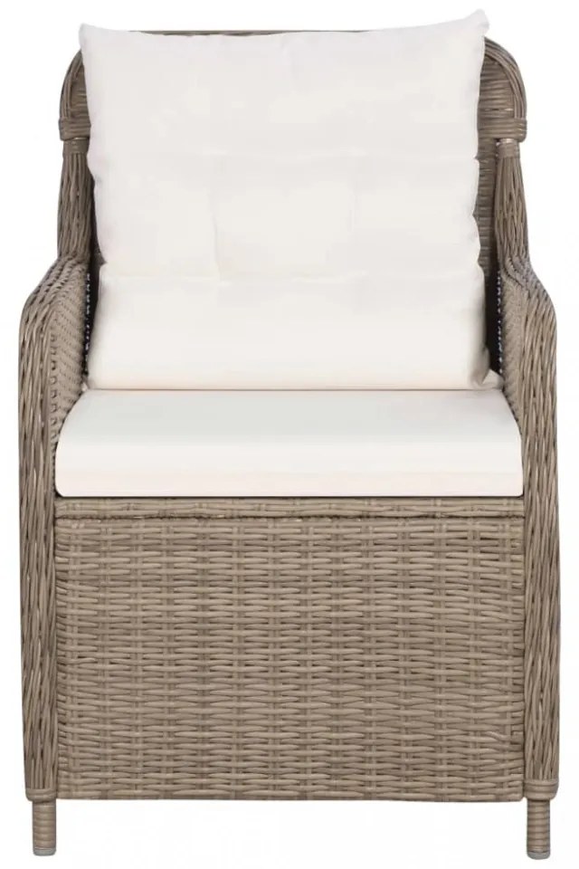 9 részes barna kültéri polyrattan étkezőgarnitúra párnákkal
