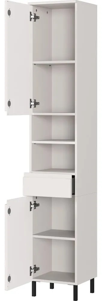 Krémszínű magas-keskeny fürdőszoba szekrény 34x190 cm Salinas – Germania