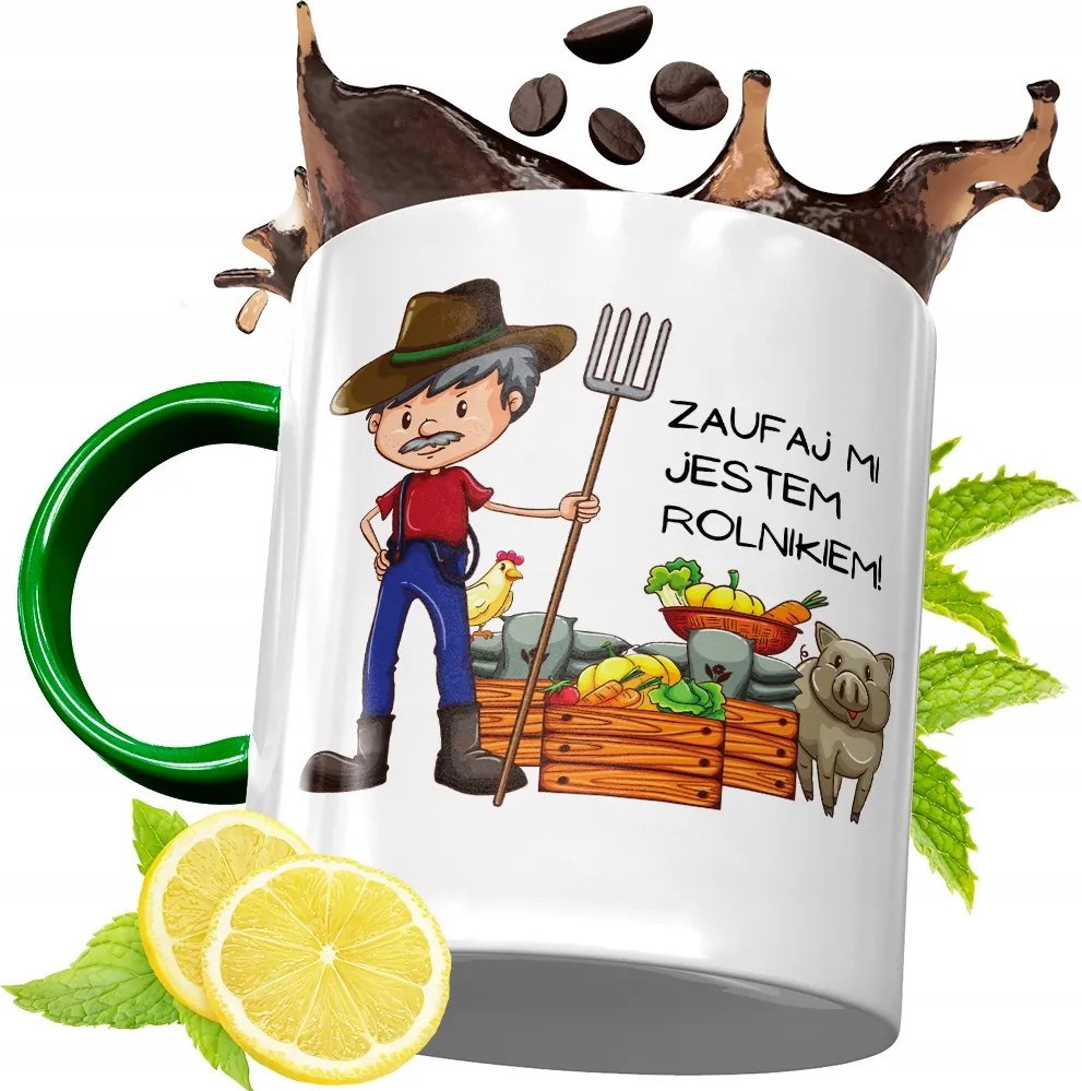 Zöld Bögre Farmer Gazdáknak Ajándék, fényképes nyomattal