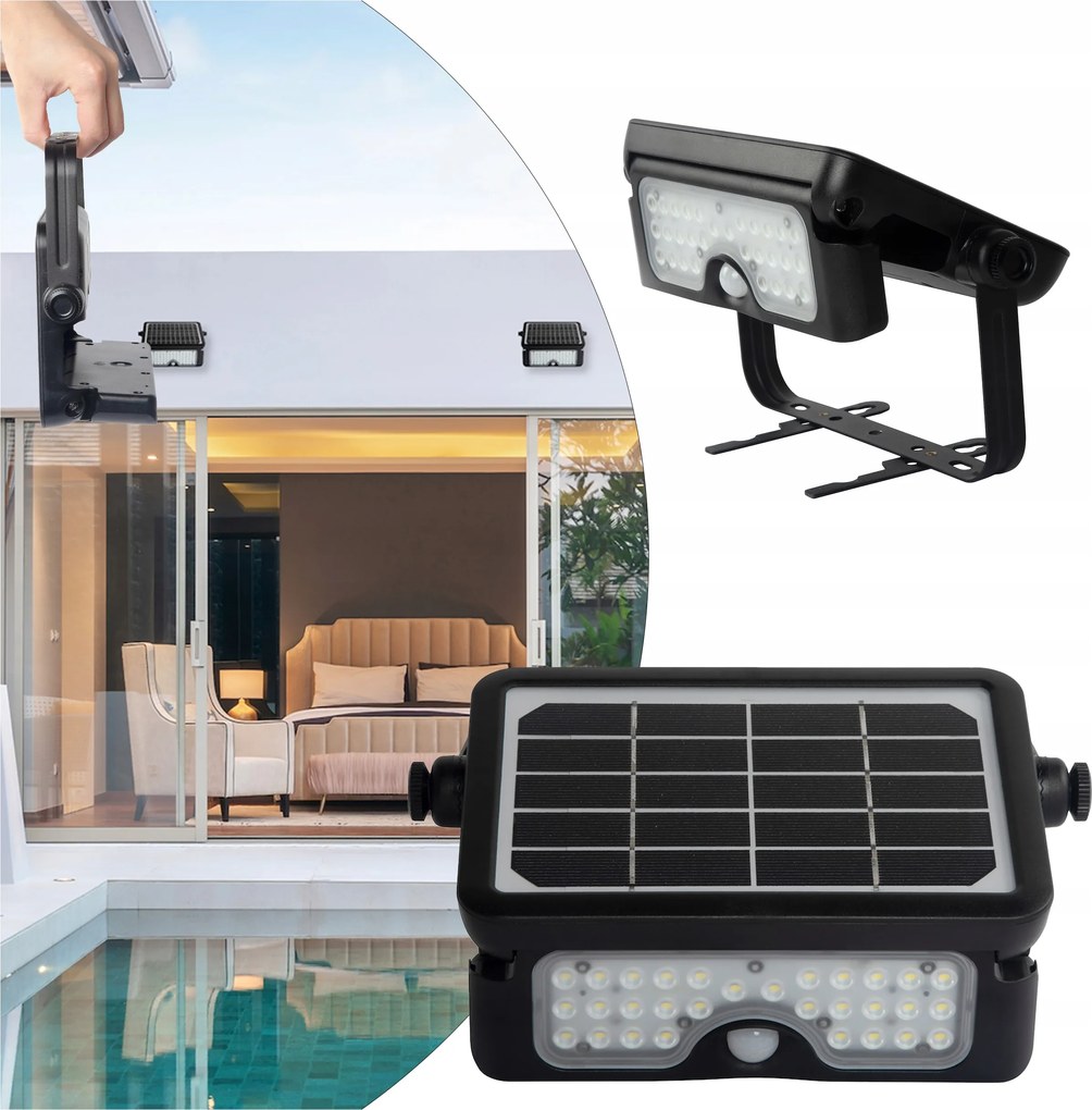 Napelemes Fali Lámpa Kültéri Led Kerti Lámpa Epad 10W 4000K