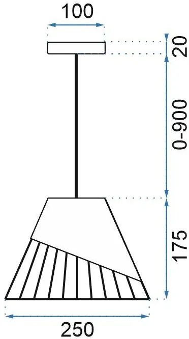 Szerszámlámpa - Mennyezeti lámpa 1xE27 APP227-1CP, fekete, OSW-00894