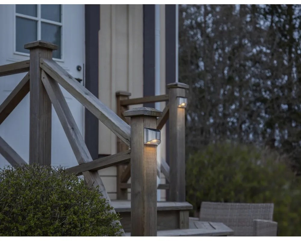 Wally 2 db napelemes rozsdamentes fali LED lámpa, magasság 8 cm - Star Trading