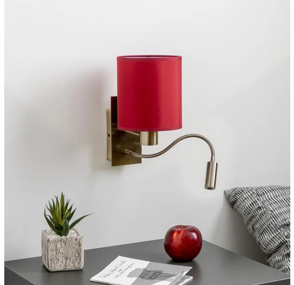 Brilagi-LED Fali lámpa NUBILA 1xE27/25W/230V+LED/3W réz/Pompeiai piros
