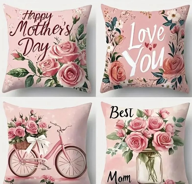 Dekoratív párnahuzat 45x45 cm 4 db-os szett Anyák napja