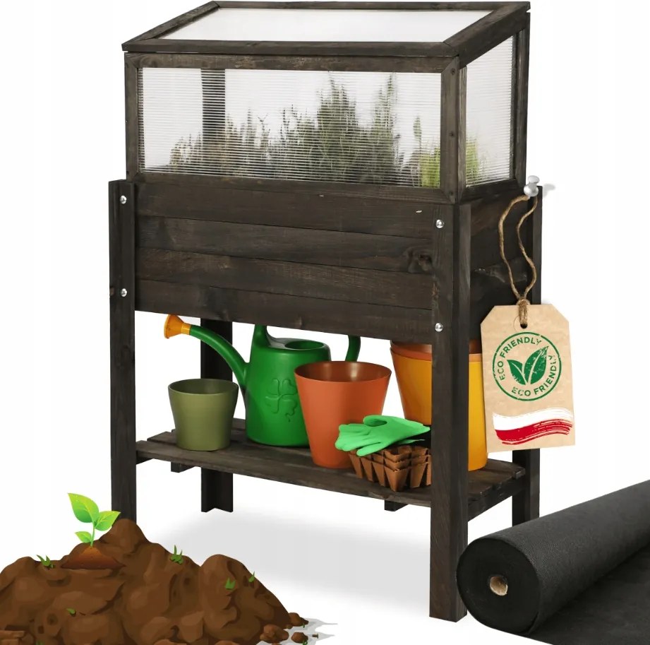Üvegház lábas erkély herbárium gyógynövény láda 80x37 Öko polc