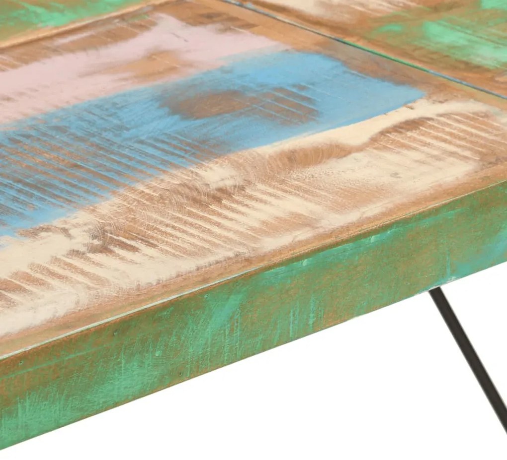 tömör újrahasznosított fa és vas bárasztal 150 x 70 x 107 cm