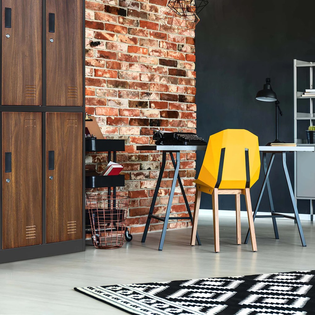 Szociális fém öltözőszekrény 6 ajtóval IGOR 900 x 1850 x 450 mm, fehér