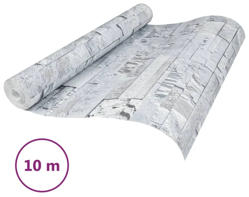 világosszürke kőhatású nem szőtt 3D tapéta 10 x 0,53 m