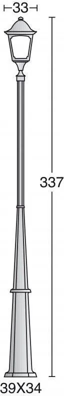 NOVOLUX 406D-G05X1A-04 QUADRA Kandeláber Antracit, Átlátszó E27 IP44