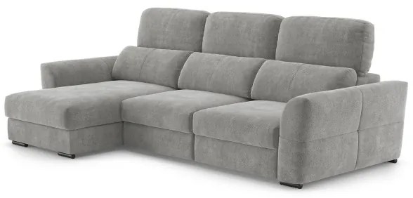 Univerzális kihúzható háromszemélyes sarokkanapé tárolóval TRENTO világosszürke