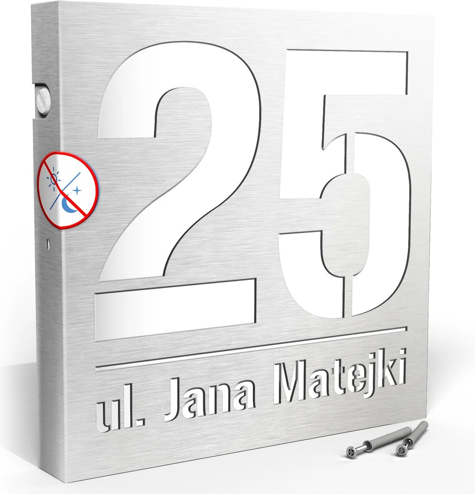 Címtábla Szám Alumínium Led Háttérvilágítással