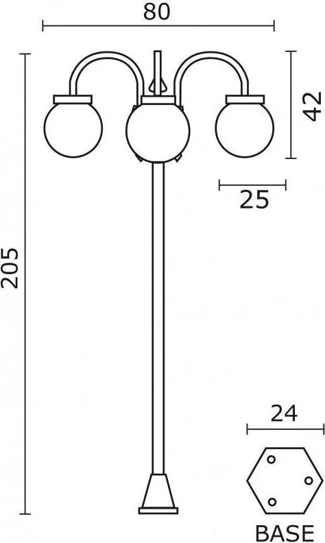 NOVOLUX 036F-G05X1A-02 BOOM Kandeláber Fekete E27 IP43