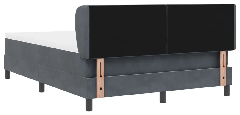 Boxspring ágy Matracokkal Sötét Szürke 160x200 cm Bársony