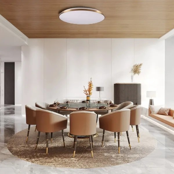 LED dimmelhető mennyezeti lámpa KERN LED/80W/230V, átm. 80 cm, arany + távirányító