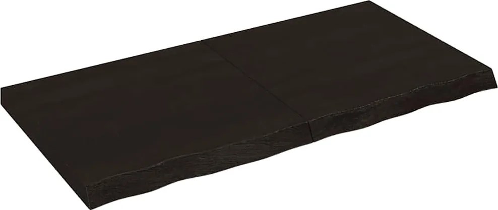 vidaXL sötétbarna kezelt tömör fa fürdőszobai pult 120x60x(2-6) cm