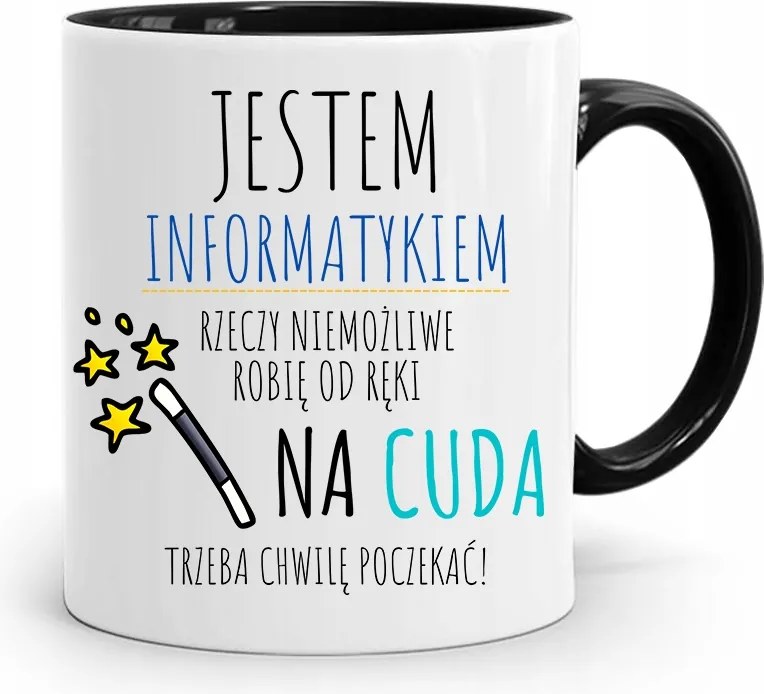 Fekete Informatikai Programozó Bögre Csodák fényképes nyomtatással