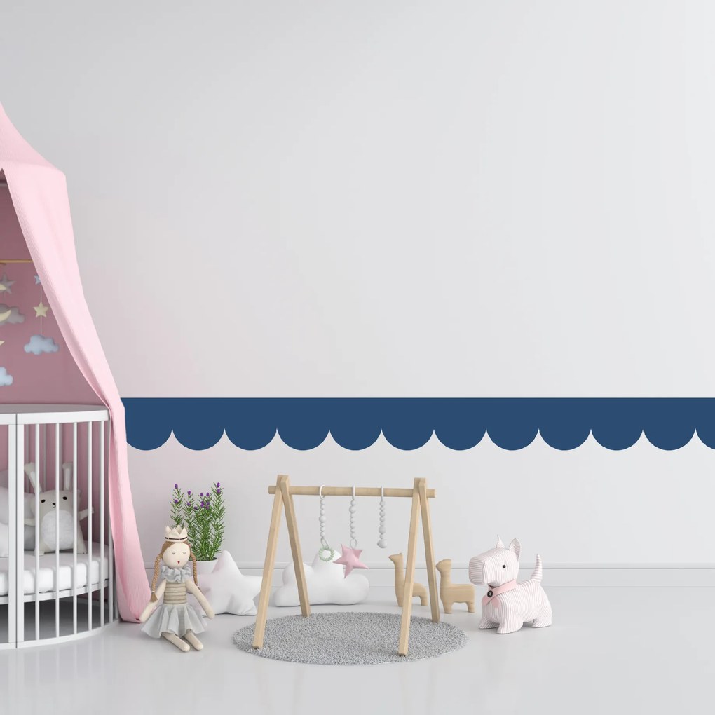PIPPER. Textil öntapadó tapéta - Mini Ív - Sötétkék színű Szín: Sötét
