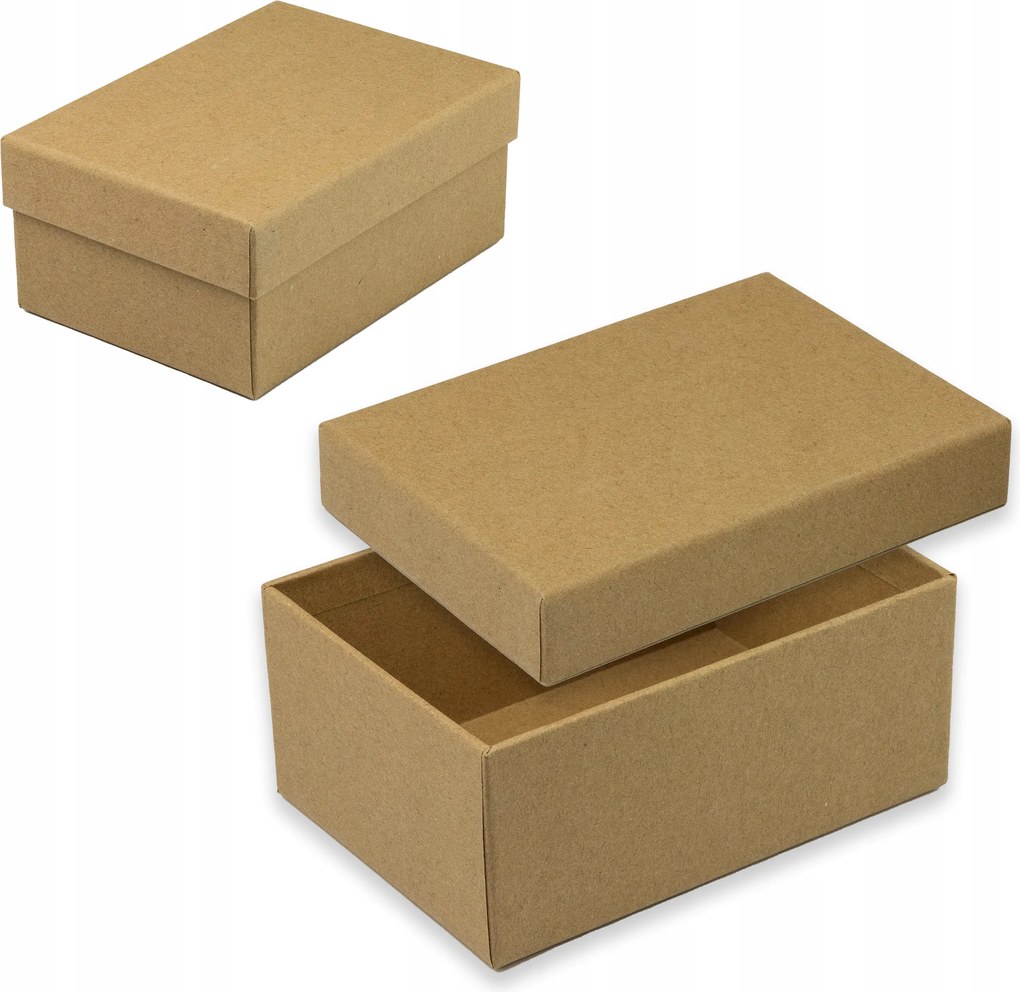 Ajándékdoboz Fedéllel Téglalap alakú Tömör Kraft 14x10x6 cm