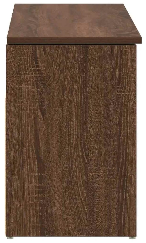 barna tölgy színű szerelt fa cipőtároló pad 102x30,5x45 cm